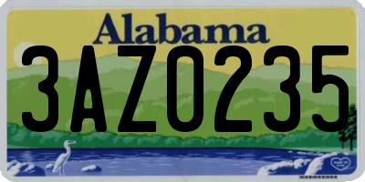 AL license plate 3AZ0235