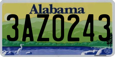 AL license plate 3AZ0243