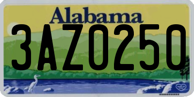 AL license plate 3AZ0250