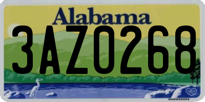 AL license plate 3AZ0268