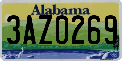 AL license plate 3AZ0269