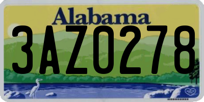 AL license plate 3AZ0278
