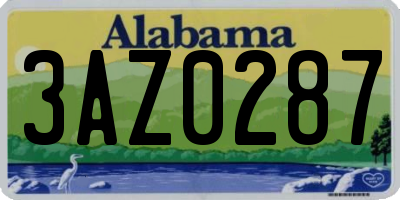AL license plate 3AZ0287