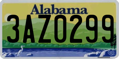 AL license plate 3AZ0299