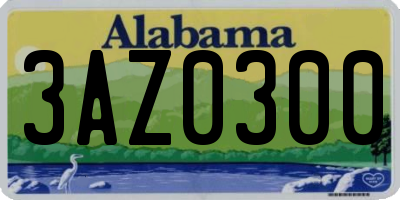 AL license plate 3AZ0300