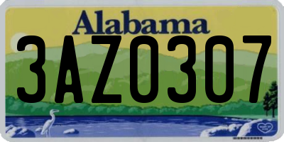 AL license plate 3AZ0307