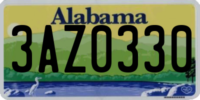 AL license plate 3AZ0330