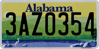 AL license plate 3AZ0354