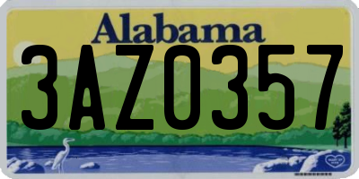 AL license plate 3AZ0357