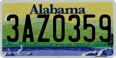 AL license plate 3AZ0359