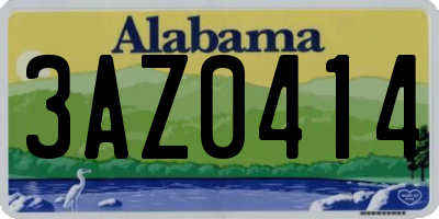 AL license plate 3AZ0414