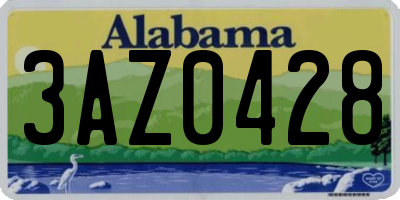 AL license plate 3AZ0428