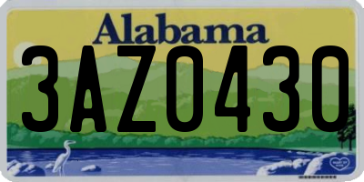 AL license plate 3AZ0430