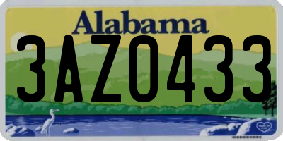 AL license plate 3AZ0433