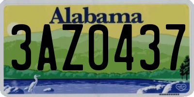 AL license plate 3AZ0437
