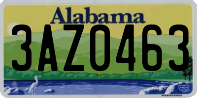 AL license plate 3AZ0463
