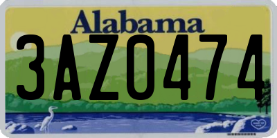 AL license plate 3AZ0474