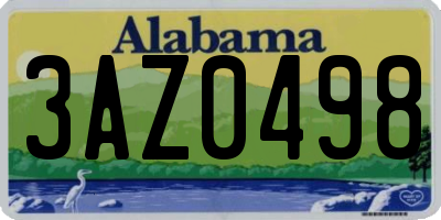 AL license plate 3AZ0498