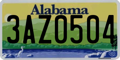 AL license plate 3AZ0504
