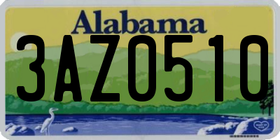 AL license plate 3AZ0510