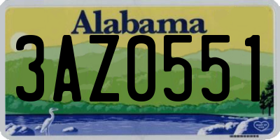 AL license plate 3AZ0551