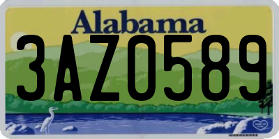 AL license plate 3AZ0589