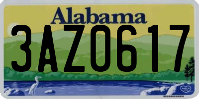 AL license plate 3AZ0617