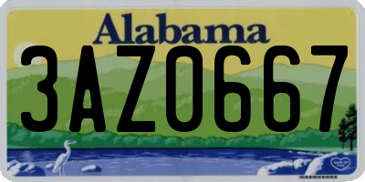 AL license plate 3AZ0667