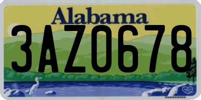 AL license plate 3AZ0678