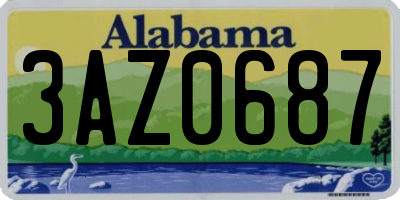 AL license plate 3AZ0687