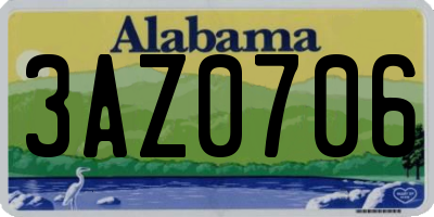 AL license plate 3AZ0706