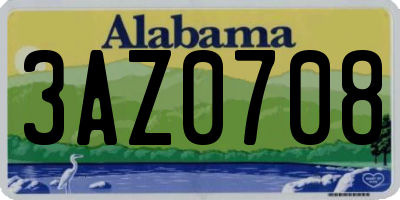 AL license plate 3AZ0708