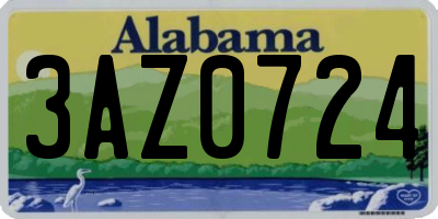 AL license plate 3AZ0724