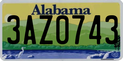 AL license plate 3AZ0743