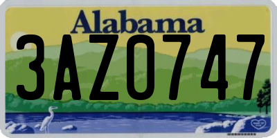 AL license plate 3AZ0747