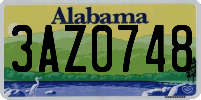 AL license plate 3AZ0748