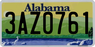 AL license plate 3AZ0761