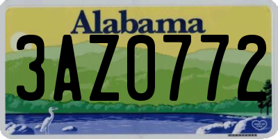 AL license plate 3AZ0772