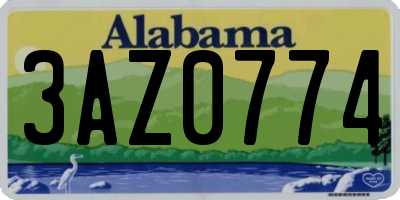 AL license plate 3AZ0774