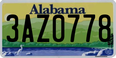 AL license plate 3AZ0778