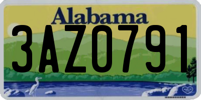 AL license plate 3AZ0791