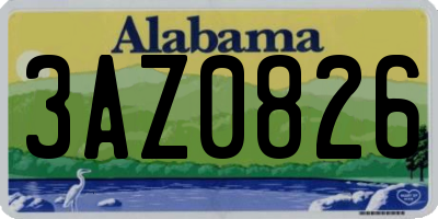AL license plate 3AZ0826