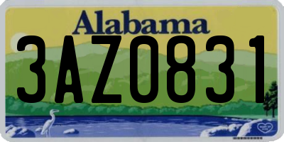 AL license plate 3AZ0831