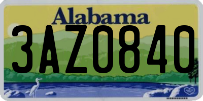 AL license plate 3AZ0840
