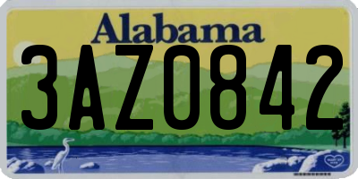 AL license plate 3AZ0842