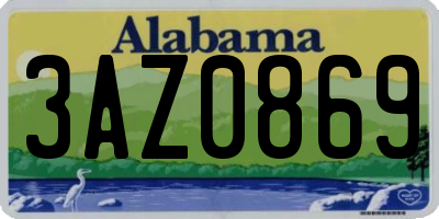 AL license plate 3AZ0869