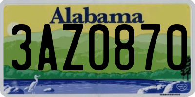 AL license plate 3AZ0870