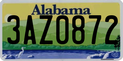 AL license plate 3AZ0872
