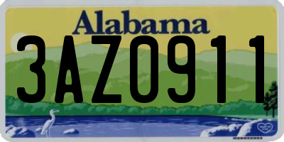 AL license plate 3AZ0911