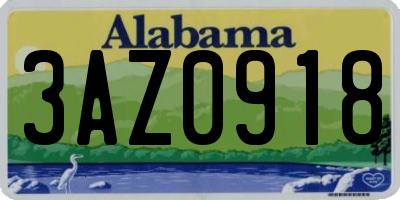 AL license plate 3AZ0918